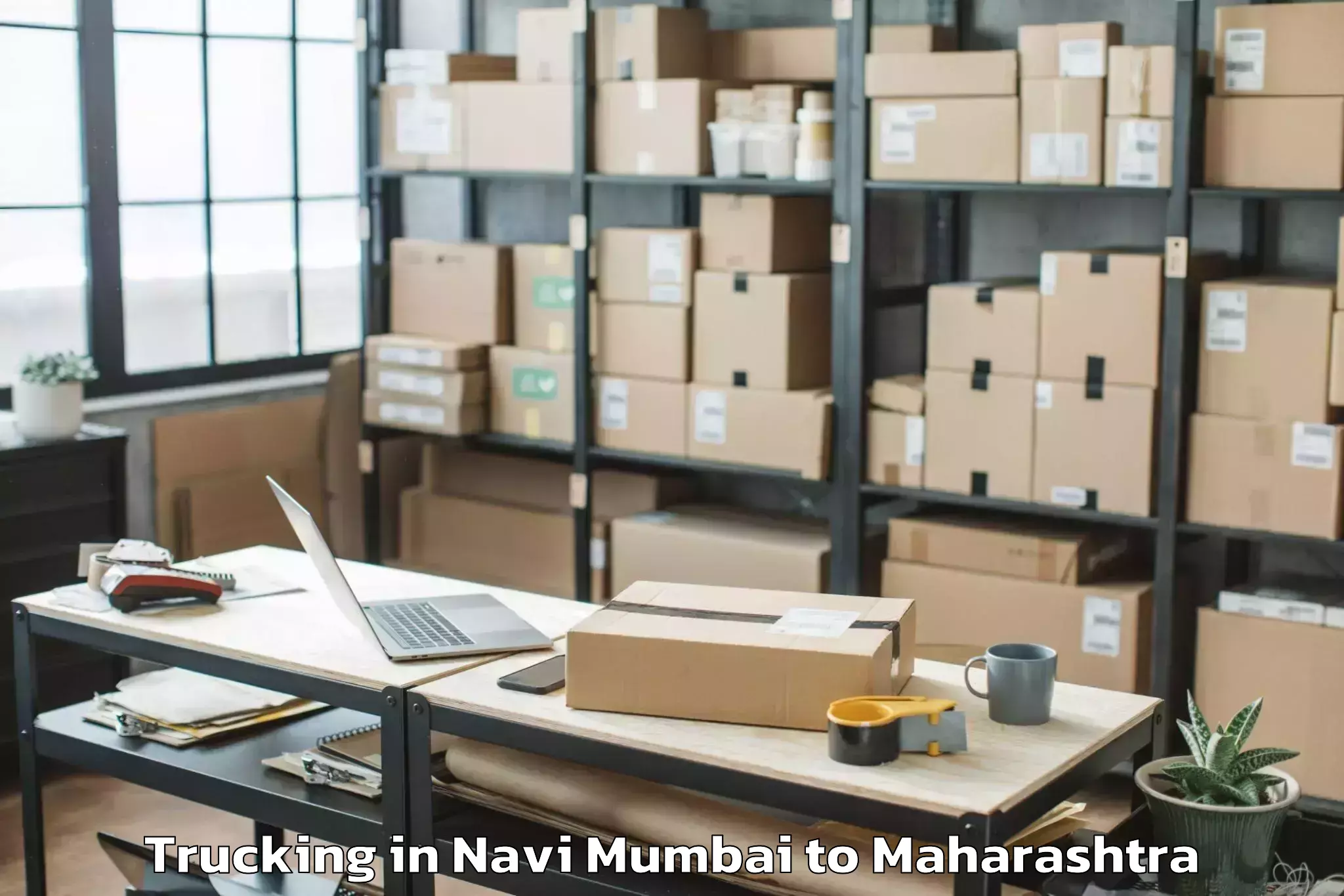 Top Navi Mumbai to Gangakher Trucking Available